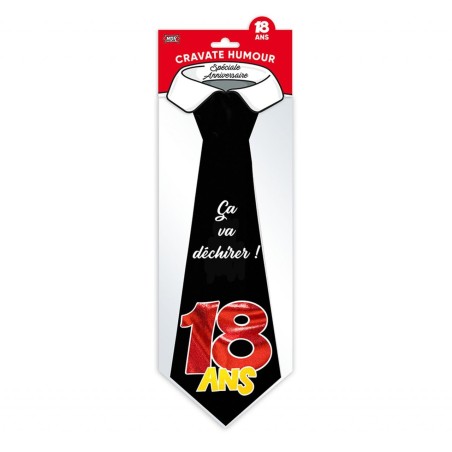 Cravate humour "18 ans", noir