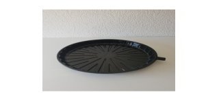 5 runde Schalen in schwarzem Haustier 285 (337) x H 20 mm mit transparenter Kuppelabdeckung, 285 (326) x H 40 mm