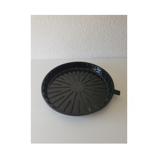 5 piatti rotondi in pet nero 285 (337) x H 20mm con copertura a cupola trasparente, 285 (326) x H40mm