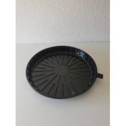 5 piatti rotondi in pet nero 285 (337) x H 20mm con copertura a cupola trasparente, 285 (326) x H40mm