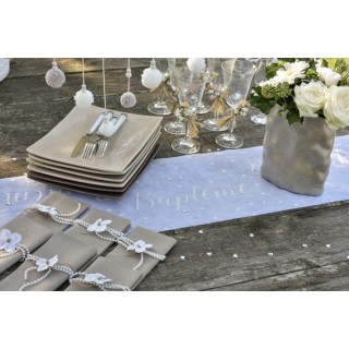 Tauftisch Läufer weiß 30cm x 5m