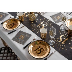 10 piatti di cartone, oro e nero, 20 anni Ø 22,5 cm