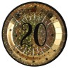 10 assiettes en carton, or et noir, 20 ans Ø 22.5 cm 10 assiettes en carton, or et noir, 20 ans Ø 22.5 cm