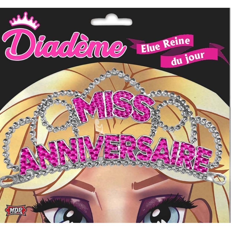 Diadème "Miss Anniversaire"Fuchsia Diadème "Miss Anniversaire"Fuchsia