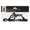 Déco de table "joyeux anniversaire", 3D, métallisée, noir Déco de table "joyeux anniversaire", 3D, métallisée, noir