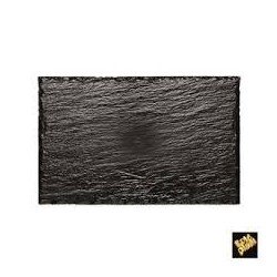 1 Assiette rock Ps noir, motif ardoise, 300x158mm