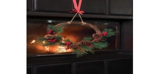 1 Kranz aus Beeren, Holz und Kunststoff, Ø 40cm x 12cm