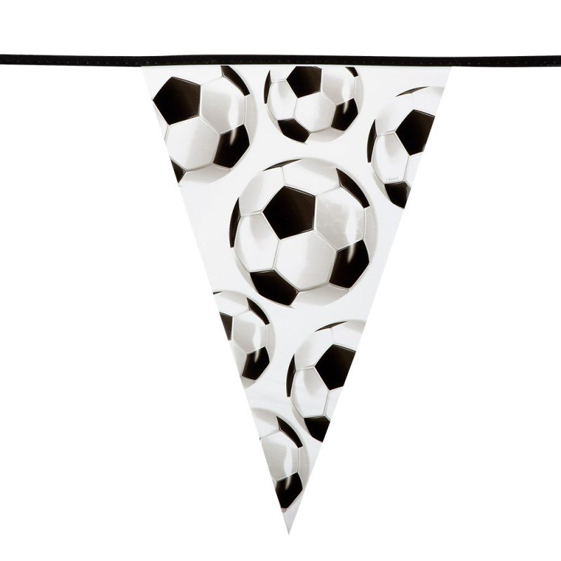 Guirlande 15 fanions PE 30 x 20 cm football 6 m