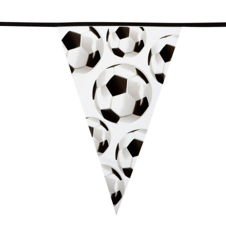 Guirlande 15 fanions PE 30 x 20 cm football 6 m
