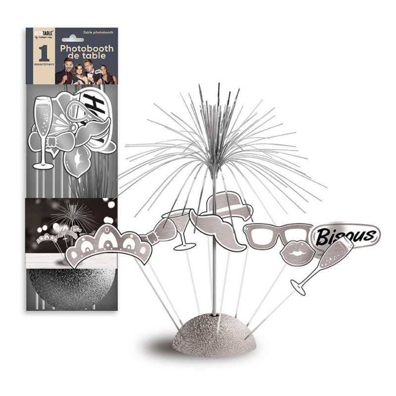 Festive Tabletop Photo Booth Kit, Silber, 8 Stück Festive Tabletop Photo Booth Kit, Silber, 8 Stück