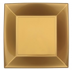 8 piatti piani, 23 x 23 cm, oro