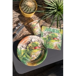 20 tovaglioli dinosauro, 16,5 x 16,5 cm, 3 veli