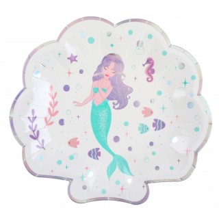 10 piatti a forma di sirena 2,7 cm x 21 cm