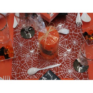 1 Chemin de table, toile d'araignée, organza, 29 cm x 5m