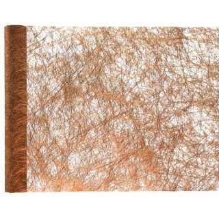 Chemin de table fanon métallisé,  cuivre, 30 cm x 5 mètres