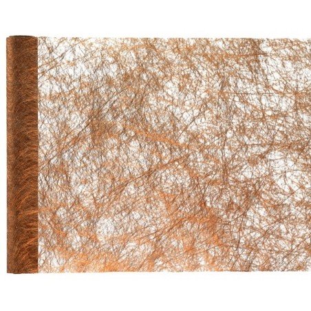 Chemin de table fanon métallisé,  cuivre, 30 cm x 5 mètres