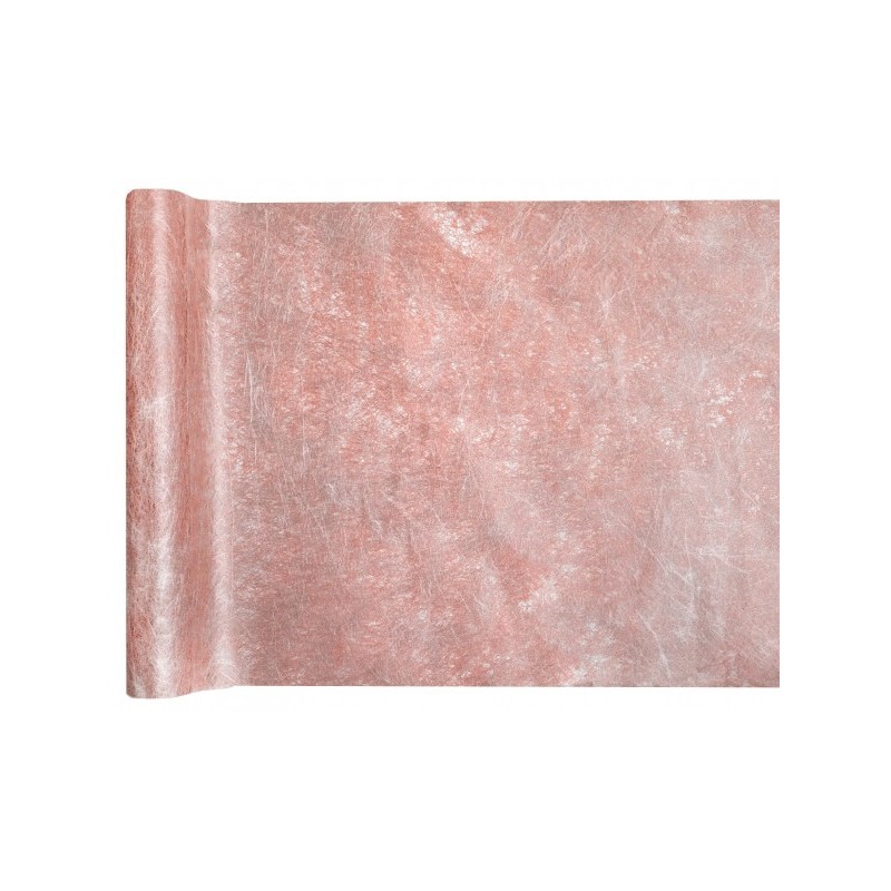 Chemin de table fanon métallisé,  rose gold, 30 cm x 5 mètres