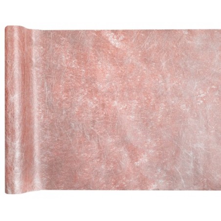 Chemin de table fanon métallisé,  rose gold, 30 cm x 5 mètres