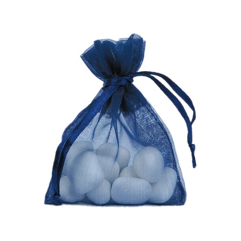 10 sacchetti di organza, 7,5 x 10 cm, blu navy