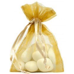 10 sacchetti di organza, 7,5 x 10 cm, oro