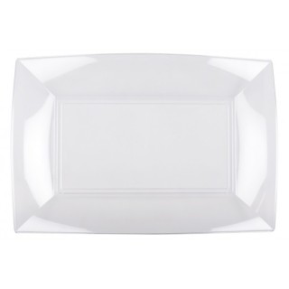 12 Assiettes rectangles, 280x190mm, tranparent