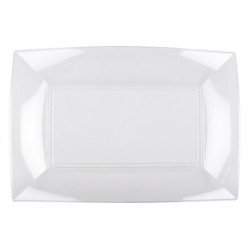 12 Assiettes rectangles, 280x190mm, tranparent