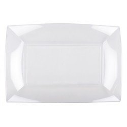 12 Piatti rettangolari, 280x190mm, trasparenti