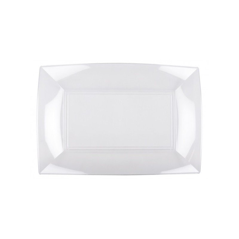 12 Assiettes rectangles, 280x190mm, tranparent
