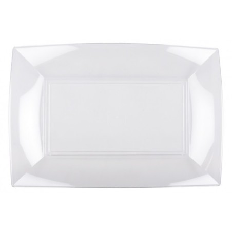 12 Piatti rettangolari, 280x190mm, trasparenti