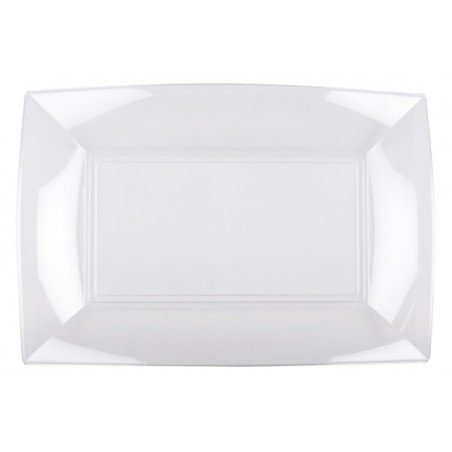 12 Assiettes rectangles, 280x190mm, tranparent