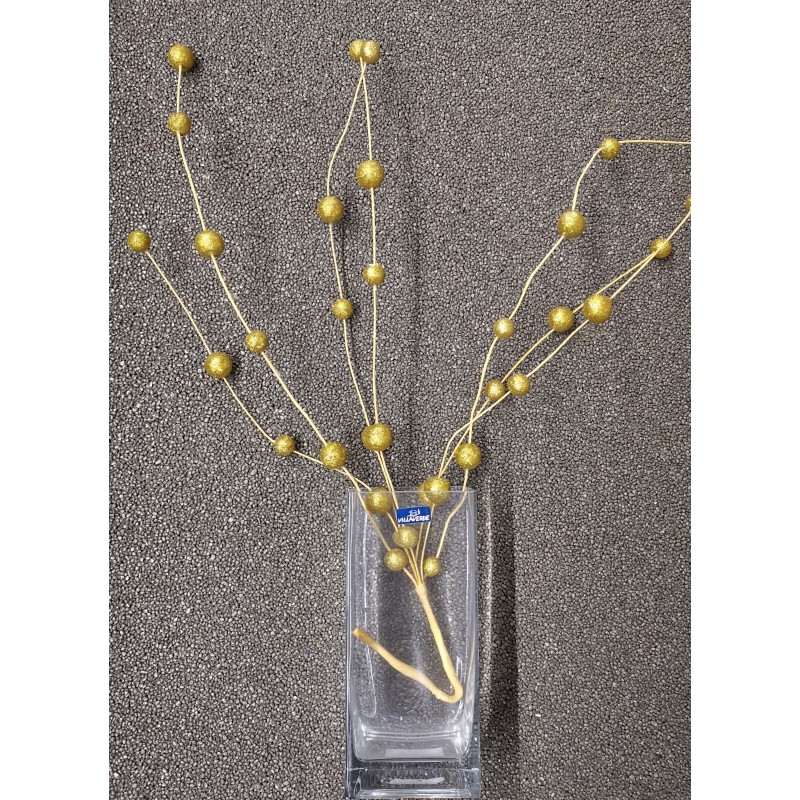 1 Branche avec boules doré, 76 cm