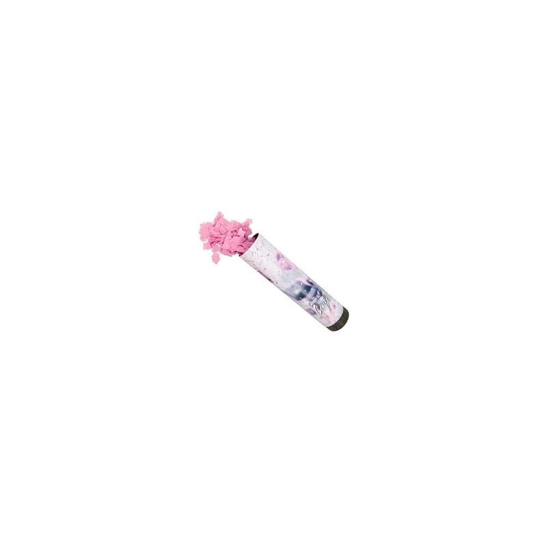 Cannone per coriandoli per nascita, con carta rosa Cannone per coriandoli per nascita, con carta rosa