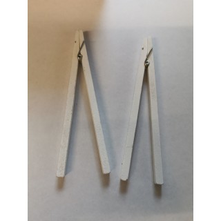 4 clip in legno, misura 15 cm, bianche