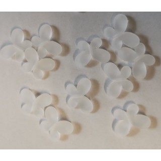 12 papillons satinées, 2cm,  blanc