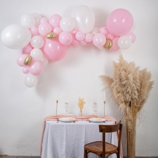 Kit arche de 57 ballons babypink