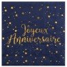Serviettes en papier "Joyeux anniversaire" 12.5x12.5cm