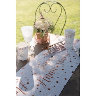 Tischläufer "Joyeux Anniversaire" 28cmx3m.