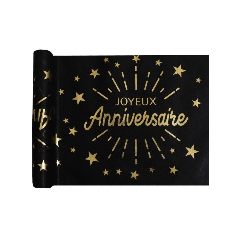 Runner da tavola "Joyeux Anniversaire" 28cmx3m.