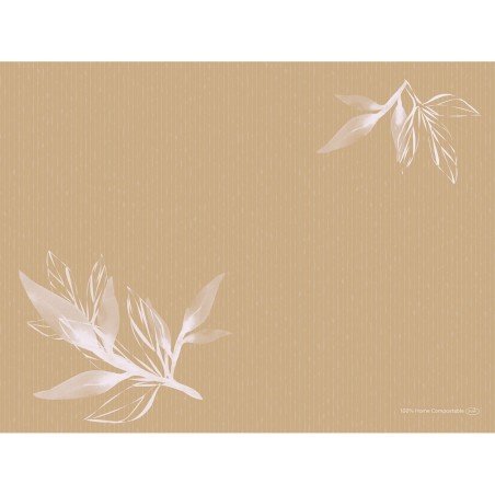100 Tovagliette Bio Dunicel® 30 x 40 cm Foglie Eco