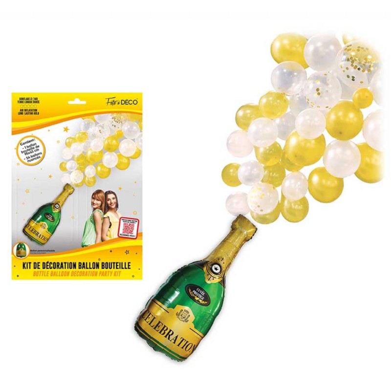 1 Kit decorazione palloncino bottiglia oro 1 Kit decorazione palloncino bottiglia oro