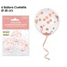 Sachet de 6 ballons confettis, Rose gold Sachet de 6 ballons confettis, Rose gold
