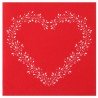 12 Serviettes coeur, 40x40cm, rouge
