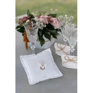 1 Cuscino con cuore bianco, per alleanza, 15 x 15 cm