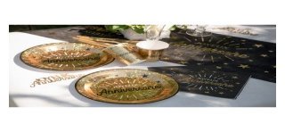 10 funkelnde Geburtstagsservietten, schwarzgoldene Schrift