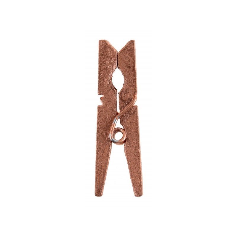 Mini clip in legno, 2,5 cm, busta da 24 pezzi, oro rosa