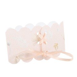 8 Boho Serviettenringe Rouge und Gold 16cm x 4cm mit Satinband in Rouge