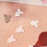100 Confettis body bébé rose, blanc et paillettes champagne 3cm