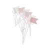 6 bandierine su luccio in velluto rosa e bianco con fiocco 6 bandierine su luccio in velluto rosa e bianco con fiocco