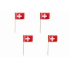 100 spuntoni bandiera svizzera, 8 cm, legno e carta 100 spuntoni bandiera svizzera, 8 cm, legno e carta