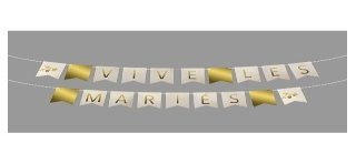 Ghirlanda di 19 gagliardetti "Vive les mariés", 5m